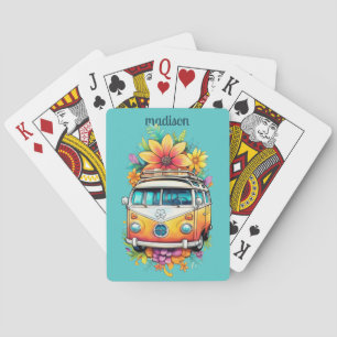 Baraja De Cartas Nombre personalizado Hippie Van