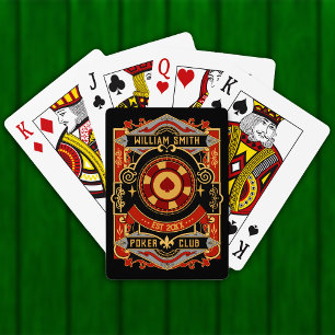 Baraja De Cartas Nombre personalizado Juego Club de Poker Retro