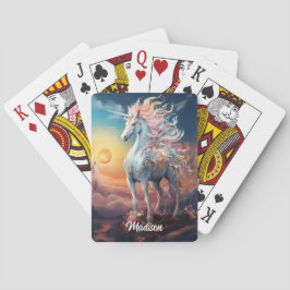 Baraja De Cartas Nombre personalizado lindo unicornio