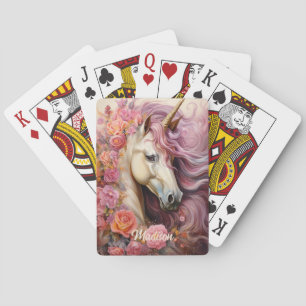 Baraja De Cartas Nombre personalizado lindo unicornio