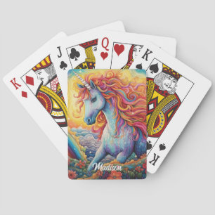 Baraja De Cartas Nombre personalizado lindo unicornio