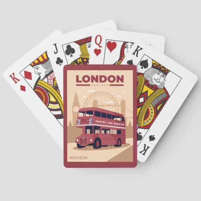 Baraja De Cartas Nombre personalizado LONDRES (Reverso)