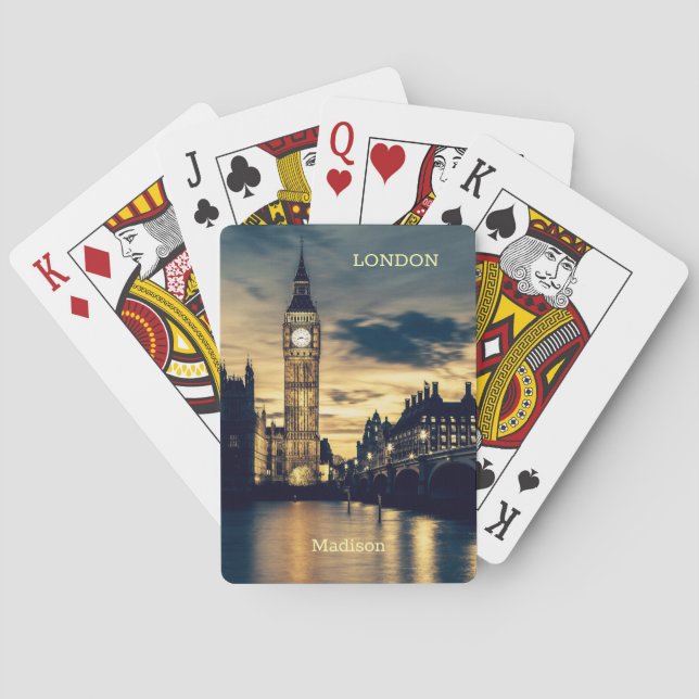 Baraja De Cartas Nombre personalizado Londres (Reverso)