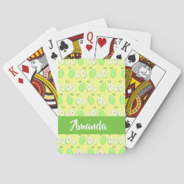 Baraja De Cartas Nombre personalizado manzanas verdes amarillas