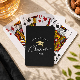 Baraja De Cartas Nombre personalizado moderno graduación Script Ten