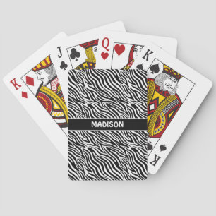 Baraja De Cartas Nombre personalizado patrón cebra