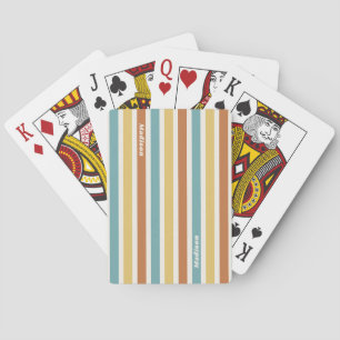 Baraja De Cartas Nombre personalizado Patrón de Rayas Retro