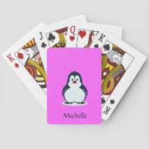 Nombre personalizado pingüino lindo en rosa