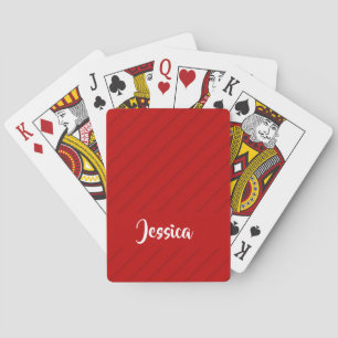 Baraja De Cartas Nombre personalizado plástico diagonal rojo textur