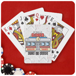 Baraja De Cartas NOMBRE personalizado Retro 50 Diner Rótulo 50 Atóm