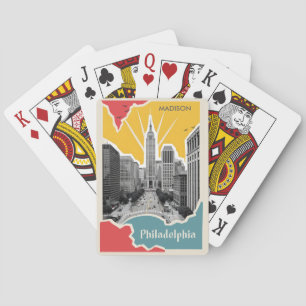Baraja De Cartas Nombre personalizado Retro Filadelfia