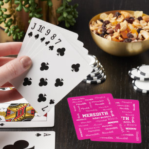 Baraja De Cartas Nombre personalizado rosa caliente personalizado