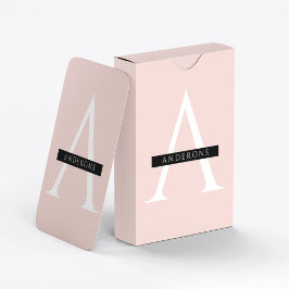 Baraja De Cartas Nombre personalizado rosa pastel minimalista