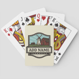 Baraja De Cartas NOMBRE Personalizado Rústico Farmhouse Old Windmil