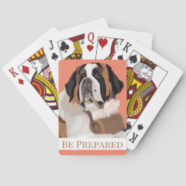 Baraja De Cartas Nombre personalizado San Bernard Perro Arte Digita