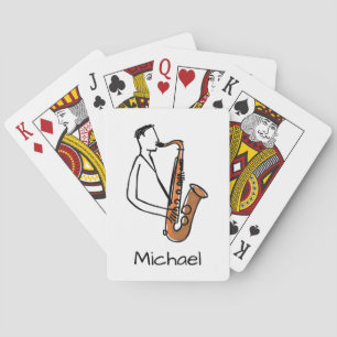 Baraja De Cartas Nombre Personalizado Saxofonista – Amante de la Mú