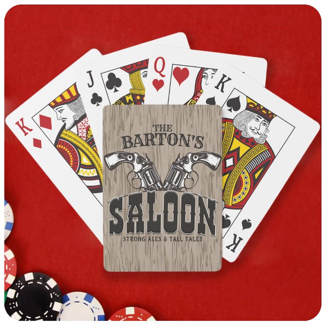 Baraja De Cartas NOMBRE personalizado Wild West Gun Revolver Saloon (Subido por el creador)