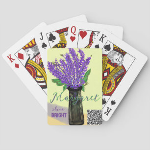 Baraja De Cartas Nombre personalizado y ramo de lavadora de texto