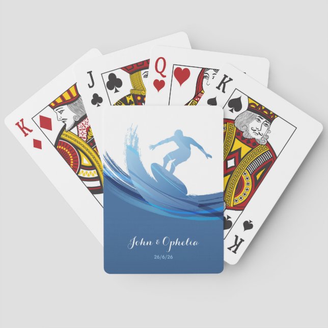 Baraja De Cartas Nombre personalizado y texto nautico (Reverso)