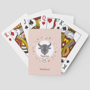 Baraja De Cartas Nombre personalizado Zodiac Rótulo Tauro