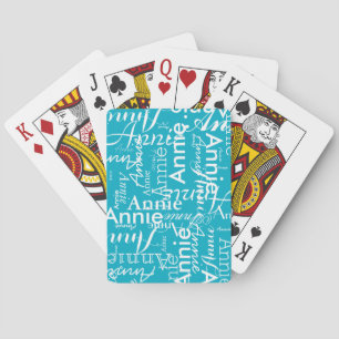 Baraja De Cartas Nombre repetitivo sobredimensionado moderno Azure 