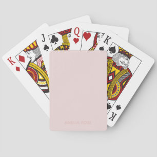 Baraja De Cartas Nombre Rosa Sutil en Fondo Rosa Suave Desvanecido