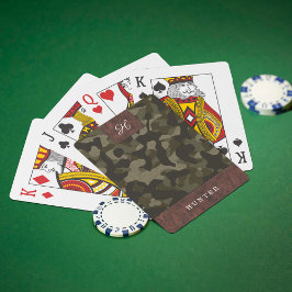 Baraja De Cartas Nombre y monograma del patrón de camuflaje de cuer