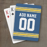 Baraja De Cartas Nombre y número de Jersey del equipo de fútbol ama<br><div class="desc">Personalizar con su propio nombre y número. Este diseño deportivo se puede utilizar para un cumpleaños de hito o para un equipo deportivo favorito.</div>