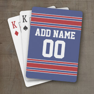 Baraja De Cartas Nombre y número personalizados de Team Jersey Stri