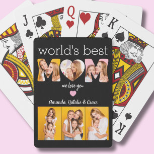 Baraja De Cartas Nombres Corazón 3 Foto Mejor Mamá del Mundo Te Ama