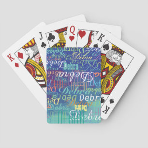 Baraja De Cartas Nombres de colores repetitivos en todo el azul acu