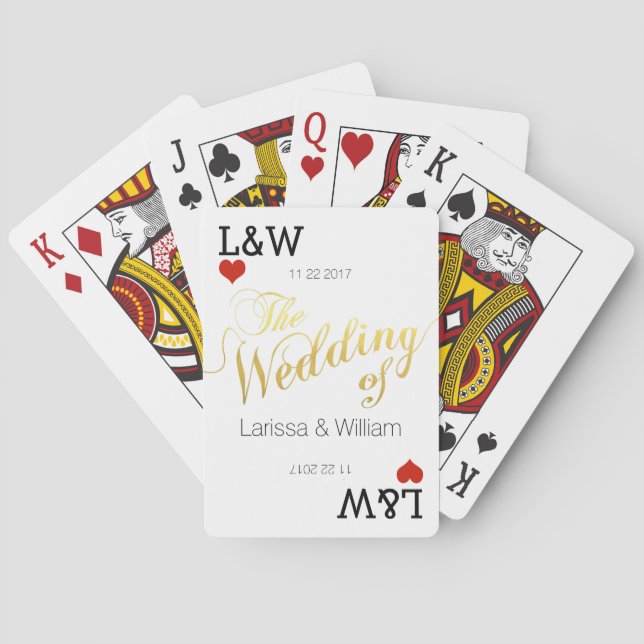 Baraja De Cartas nombres de pareja, celebración de amor, boda (Reverso)