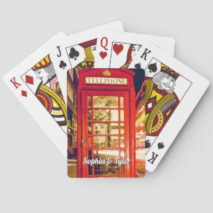 Baraja De Cartas Nombres personalizados en cabina telefónica roja b