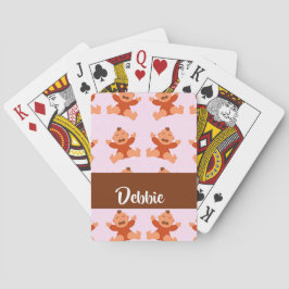 Baraja De Cartas Nombres personalizados llorando bebés en rosa
