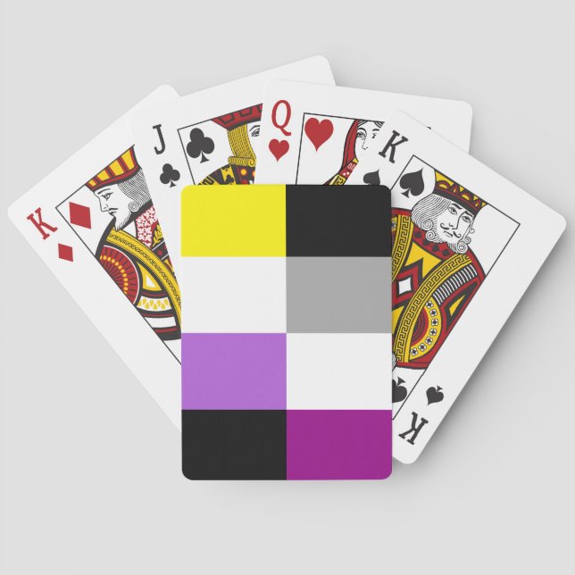 Baraja De Cartas Nonbinary Asexual Dual Pride Flag (Reverso)