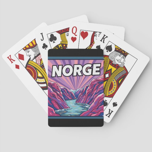 Baraja De Cartas Norge Norwegian Geirangerfjords Fjords Poker Cards (Reverso)