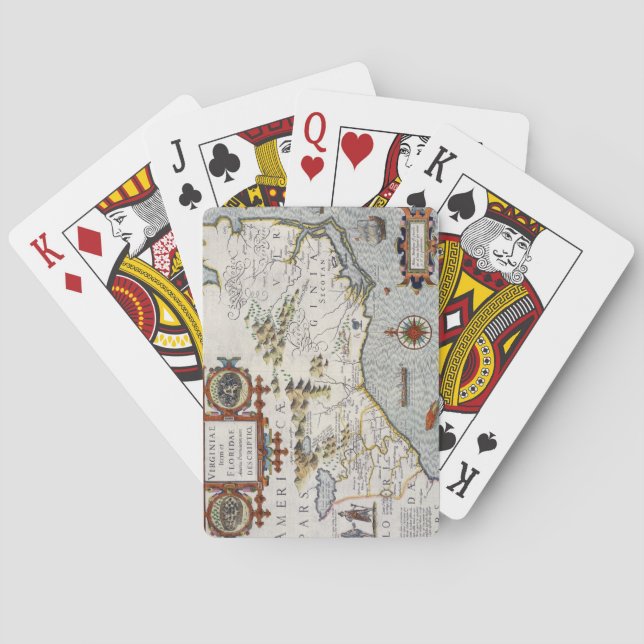 Baraja De Cartas North Carolina, titled 'Virginiae item et Floridae (Reverso)