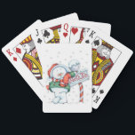 Baraja De Cartas North Pole Christmas Snowman<br><div class="desc">North Pole Christmas Snowman
Personalize a set of the world’s most well-known and respected playing cards. Made with patented casino quality paper and a color printing process that is second to none,  these cards are the mark of premium quality Bicycle has represented since 1885.</div>