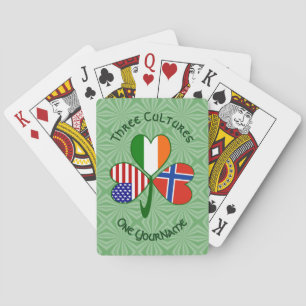 Baraja De Cartas Noruego irlandés Shamrock personalizado