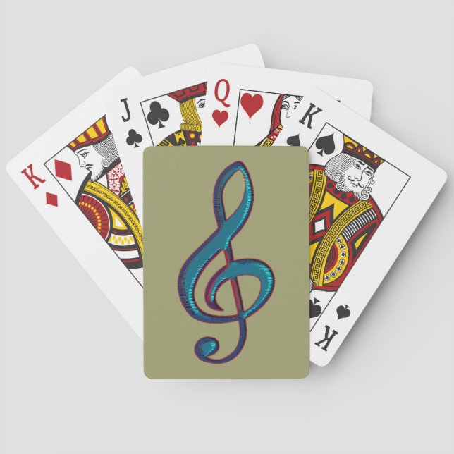 Baraja De Cartas nota de clave musical (Reverso)