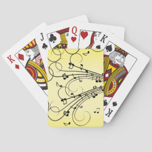 Baraja De Cartas Notas de Música Elegantes Amarillas