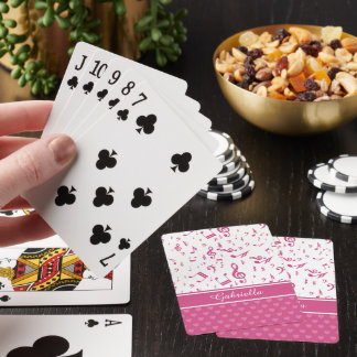 Baraja De Cartas Notas de música personalizado y patrones de corazó