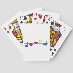 Baraja De Cartas Notas Musicales Coloridas Diseño Musical Brillante