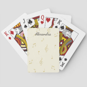 Baraja De Cartas Notas musicales de oro blanco