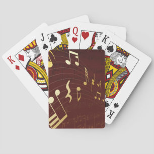 Baraja De Cartas Notas Musicales de Oro Elegantes
