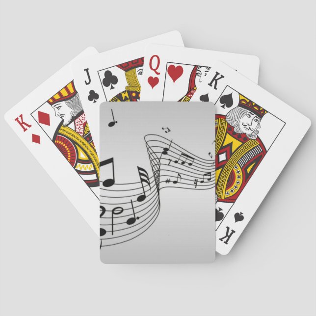 Baraja De Cartas Notas musicales en plata (Reverso)