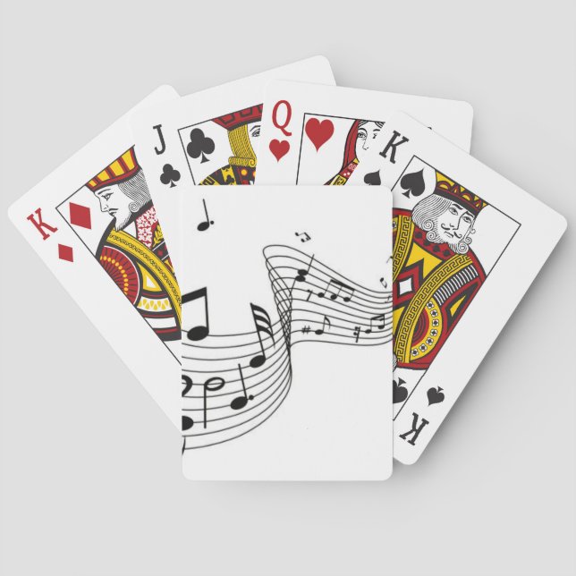 Baraja De Cartas Notas musicales sobre tarjetas de reproducción de  (Reverso)