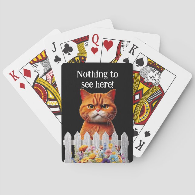 Baraja De Cartas Nothing to see here .. cat humor (Reverso)