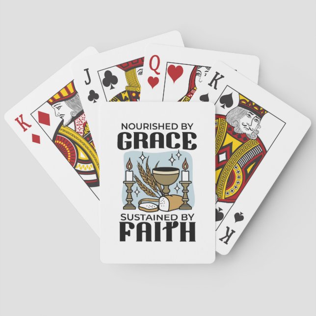 Baraja De Cartas Nourished by Grace, Sustained by Faith Design (Reverso)