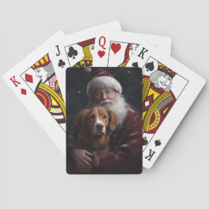 Baraja De Cartas Nova Scotia Duck Toller Con Santa Claus Festividad
